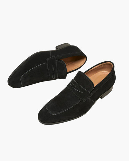 Old Money Suede Penny Loafers